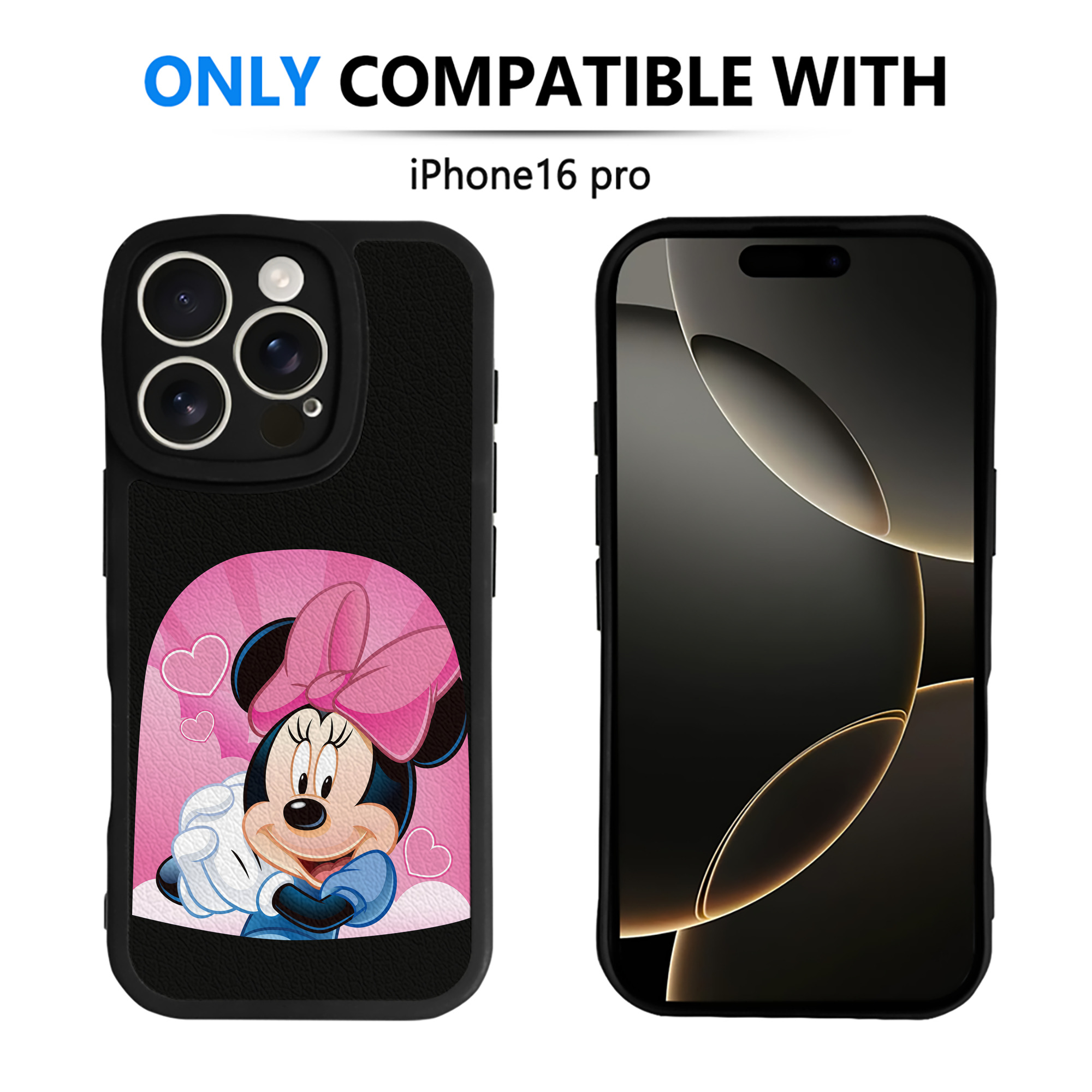 （画像用） ミッキーマウス Mickey Mouse 【iPhone 16シリーズ対応】シリコンスマホケース（レザー調） 材質：シリコン